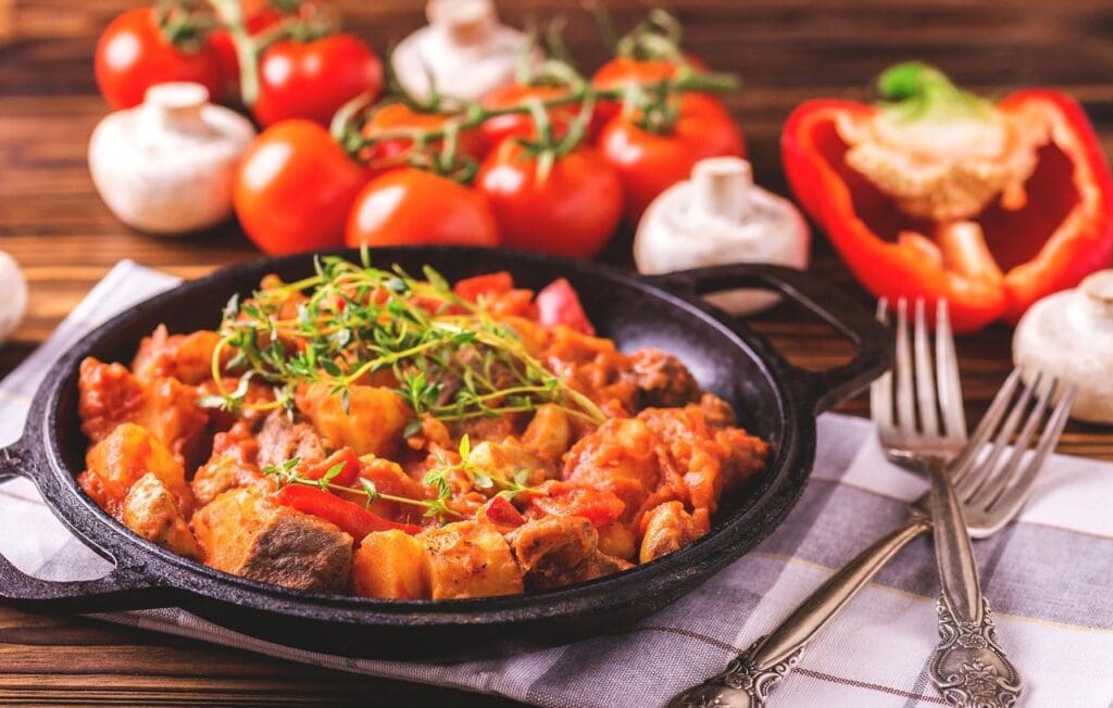 A plate of food on top of a table.