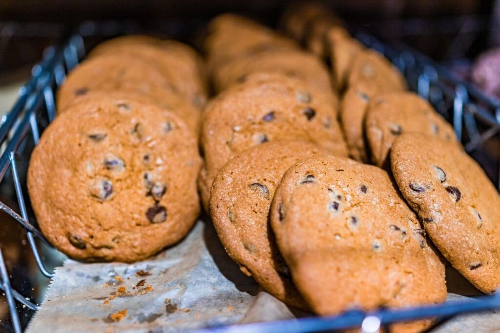 A close up of cookies on a plate