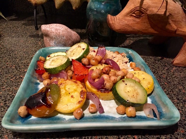 A plate of food on top of a table.