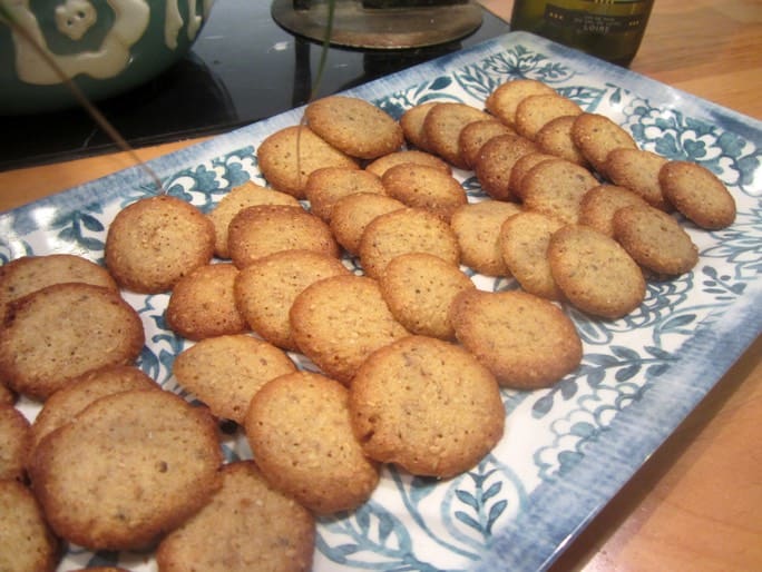 A plate of cookies on top of a table.