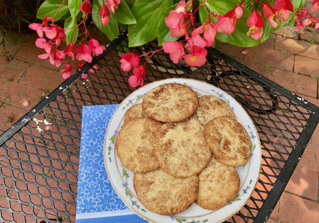 Cinnamon sugar cookies on a plate.