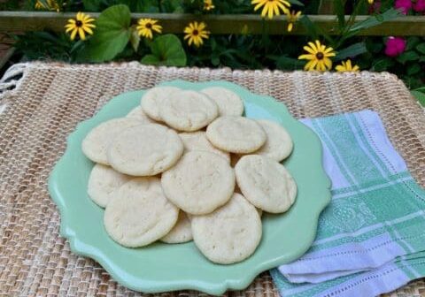 A plate of homemade sugar cookies.