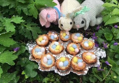 Easter bunny and egg nests treats