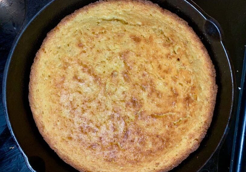 A close up of a pan with some food inside