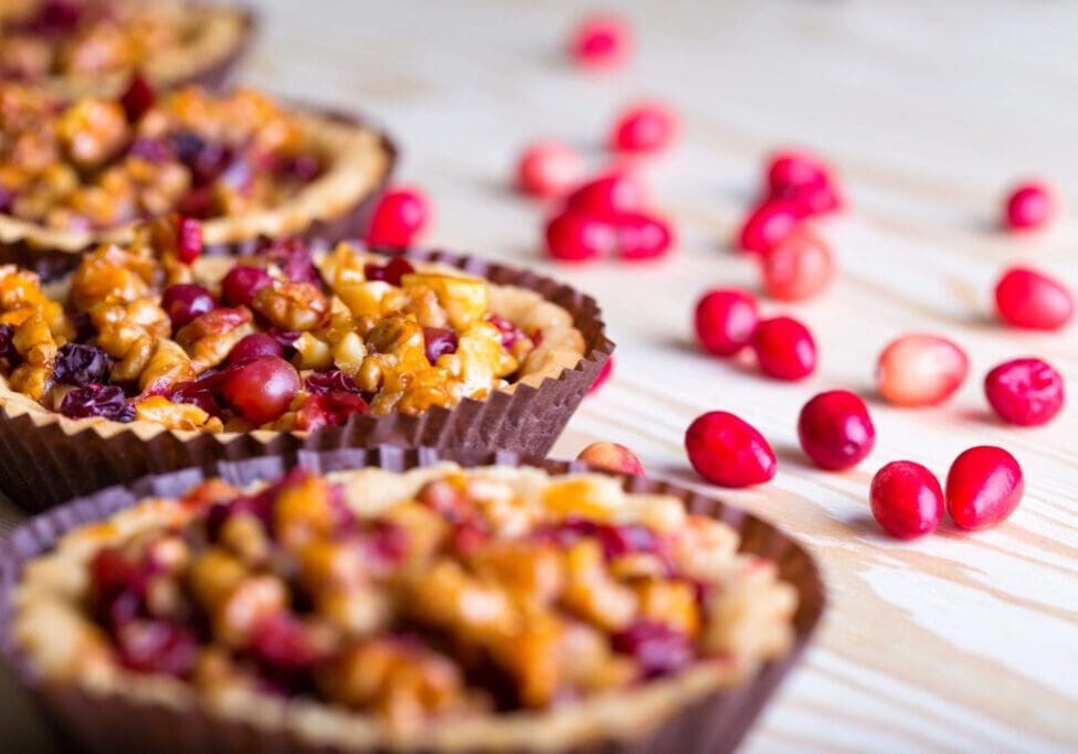 A close up of some pies on top of a table