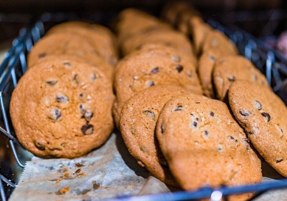 A close up of cookies on a plate