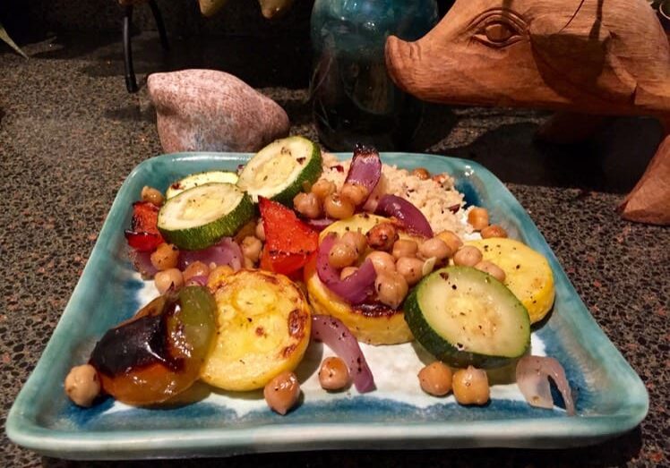 A plate of food on top of a table.