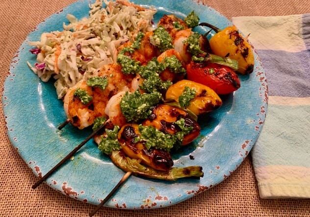 A plate of food on the table